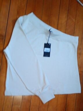 Cream Long Sleeve Jersey Top - Unbranded